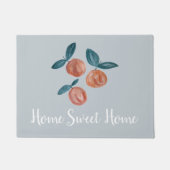 Home Sweet Home Perziken Grijs Vloermat Deurmat (Voorkant)