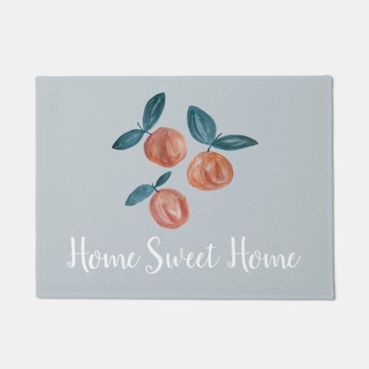 Home Sweet Home Perziken Grijs Vloermat Deurmat (Voorkant)
