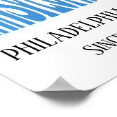 Home Sweet Home Philadelphia PA Blue State Map Poster (Hoek)