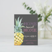 Home Sweet Home, Pineapple Grey Nieuw Adres Aankondigingskaart (Staand voorkant)