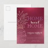 Home Sweet Home, Pineapple Nieuw Adres Aankondigingskaart (Voorkant / Achterkant)