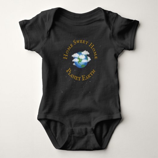 "Home Sweet Home Planet Earth" in wijnstaarten Romper (Voorkant)
