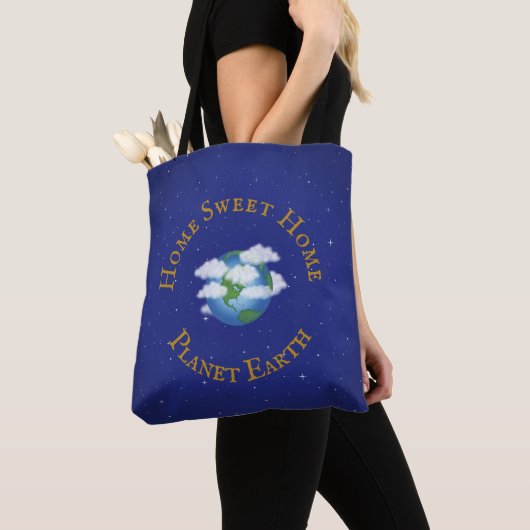 "Home Sweet Home Planet Earth" Liefde onze wereld Tote Bag (Dichtbij)
