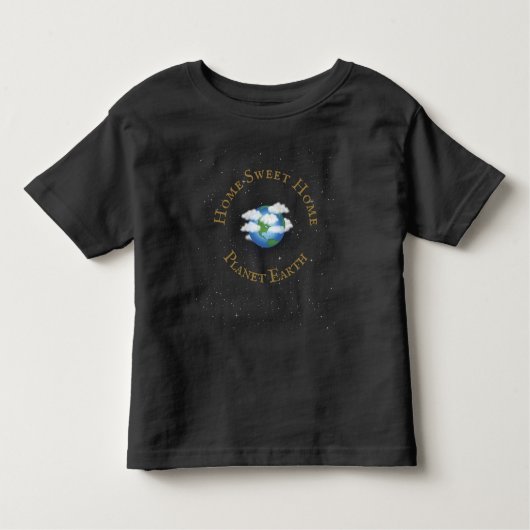 'Home Sweet Home Planet Earth' Wereld onder sterre Kinder Shirts (Voorkant)