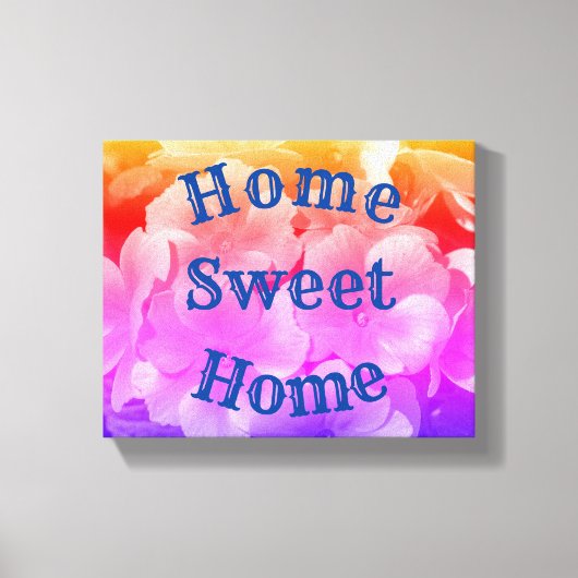 Home Sweet Home Primrose Flowers Canvas Afdruk (Voorkant)