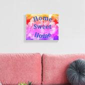 Home Sweet Home Primrose Flowers Canvas Afdruk (Insitu (Woonkamer))