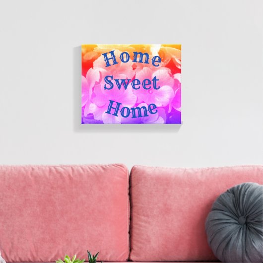 Home Sweet Home Primrose Flowers Canvas Afdruk (Insitu (Woonkamer))
