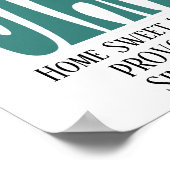 Home Sweet Home Provo Utah Green State kaart Poster (Hoek)