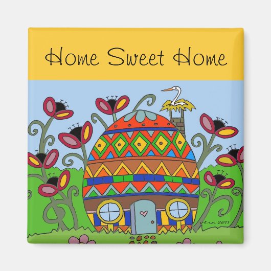 Home Sweet Home Pysanka Huis Magneet (Voorkant)