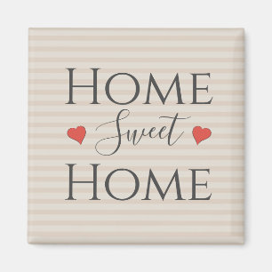 Home Sweet Home Quote Cute Hearts Typografie Magneet