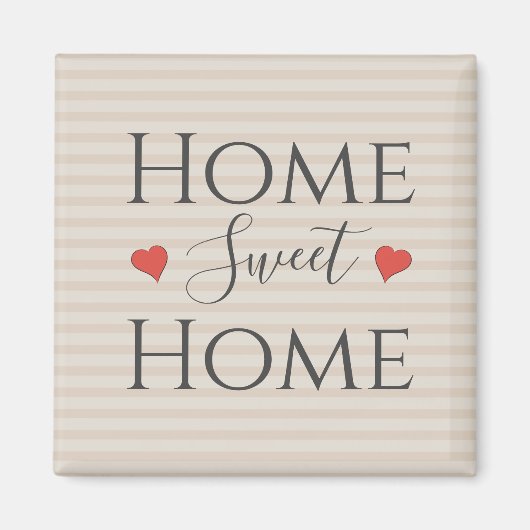 Home Sweet Home Quote Cute Hearts Typografie Magneet (Voorkant)