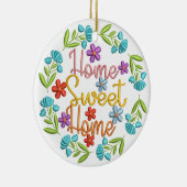 Home Sweet Home Quote: prachtige kleurenbloemen Keramisch Ornament (Rechts)