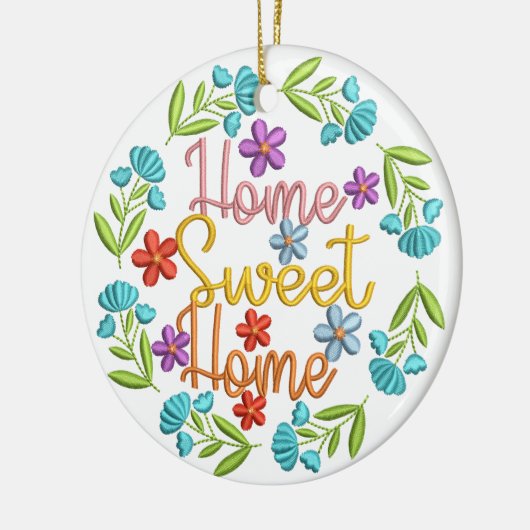 Home Sweet Home Quote: prachtige kleurenbloemen Keramisch Ornament (Links)