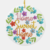 Home Sweet Home Quote: prachtige kleurenbloemen Keramisch Ornament (Achterkant)
