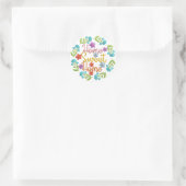Home Sweet Home Quote: prachtige kleurenbloemen Ronde Sticker (Tas)