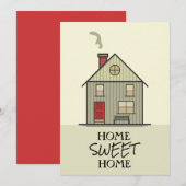 Home Sweet Home Quote Schattige Huis Typografie Bedankkaart (Voorkant / Achterkant)
