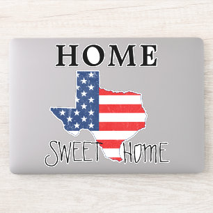 Home Sweet Home Quote Texas Vlag Sticker