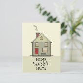 Home Sweet Home Quote Typografie Schattige huis Briefkaart (Staand voorkant)