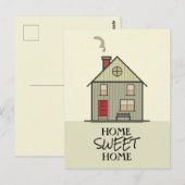 Home Sweet Home Quote Typografie Schattige huis Briefkaart (Voorkant / Achterkant)