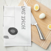 HOME SWEET HOME Retro Camper Motorhome RV B&W Theedoek (Quarter Fold)