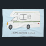 HOME SWEET HOME Retro Camper Motorhome RV BLUE Theedoek<br><div class="desc">Decoreer je keuken met deze coole handdoek. Het maakt een geweldige huisopwarming of een cadeau ter gelegenheid van de verjaardag! U kunt het aanpassen en tekst ook toevoegen. Bekijk mijn winkel voor nog veel meer kleuren en patronen, plus bijpassende keukenspullen!</div>