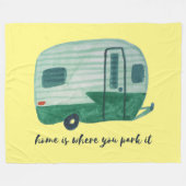 HOME SWEET HOME  Retro Camper Trailer Fleece Deken (Voorkant (Horizontaal))