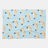 HOME SWEET HOME Retro Campervan Motorhome RV blauw Theedoek (Horizontaal)