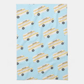 HOME SWEET HOME Retro Campervan Motorhome RV blauw Theedoek (Verticaal)