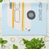 HOME SWEET HOME Retro Campervan Motorhome RV BLUE Theedoek (Gevouwen)