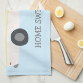 HOME SWEET HOME Retro Campervan Motorhome RV BLUE Theedoek (Quarter Fold)