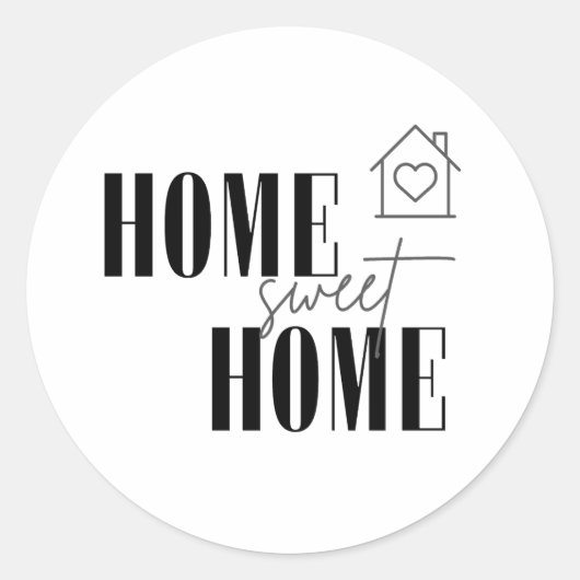 Home sweet home ronde sticker (Voorkant)