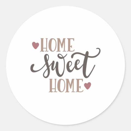 Home sweet home ronde sticker (Voorkant)