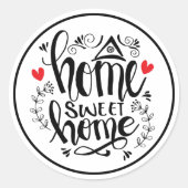 Home Sweet Home Ronde Sticker (Voorkant)