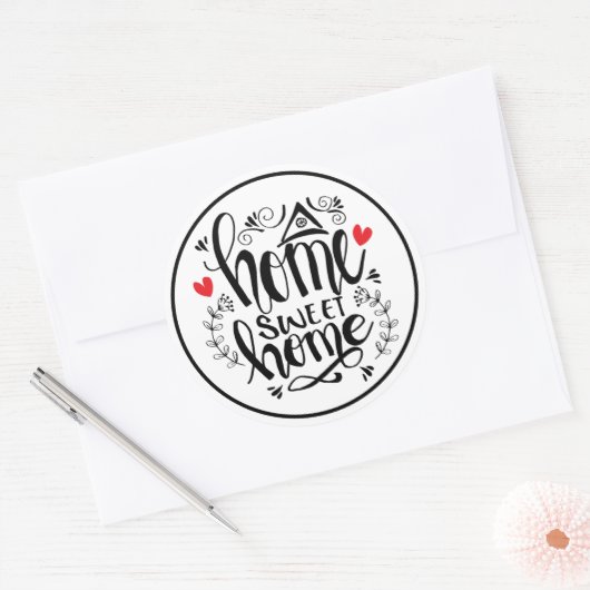 Home Sweet Home Ronde Sticker (Envelop)