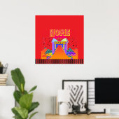 Home Sweet Home Rood Poster (Thuiskantoor)
