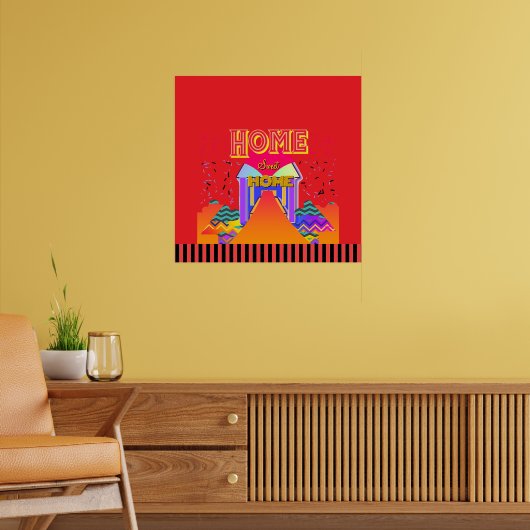 Home Sweet Home Rood Poster (Woonkamer 2)
