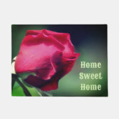 Home Sweet Home Rood Rosebud Bloem Deurmat (Voorkant)