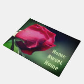 Home Sweet Home Rood Rosebud Bloem Deurmat (Schuin)