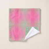 Home Sweet Home Roze en Groen Bad Handdoek (Wasdoekje)