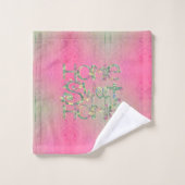 "Home Sweet Home" Roze en groene Floral Bad Handdoek (Wasdoekje)