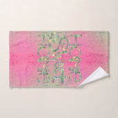 "Home Sweet Home" Roze en groene Floral Bad Handdoek (Handdoek)