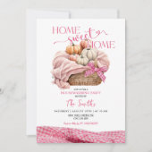 Home Sweet Home Roze Gingham Pompoen Huishouden Kaart (Voorkant)