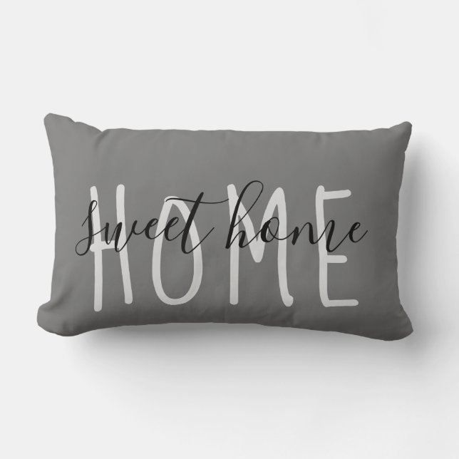 Home Sweet Home Rustic Modern Grey Kussen (Voorkant)