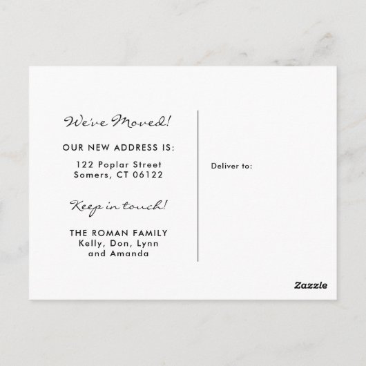 Home Sweet Home Rustic Wood Bewegende aankondiging Briefkaart (Achterkant)