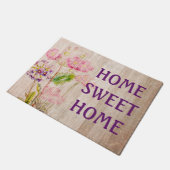 Home Sweet Home Rustiek Bloemen Deurmat (Schuin)