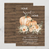 Home Sweet Home Rustiek Hout Housewarming Party Kaart (Voorkant / Achterkant)