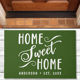 Home Sweet Home Rustiek Moderne Groene Familie Deurmat