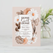 Home Sweet Home Rustige Herfst Floral Housewarming Kaart (Staand voorkant)