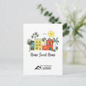 Home Sweet Home Scandinavian Custom Real Estate Briefkaart (Staand voorkant)