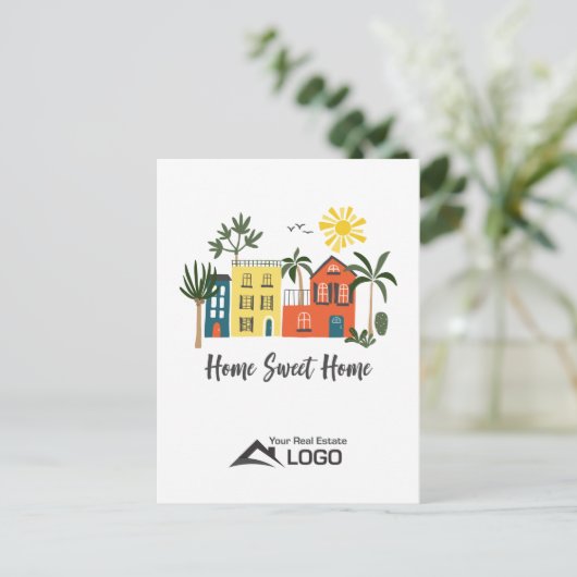 Home Sweet Home Scandinavian Custom Real Estate Briefkaart (Staand voorkant)